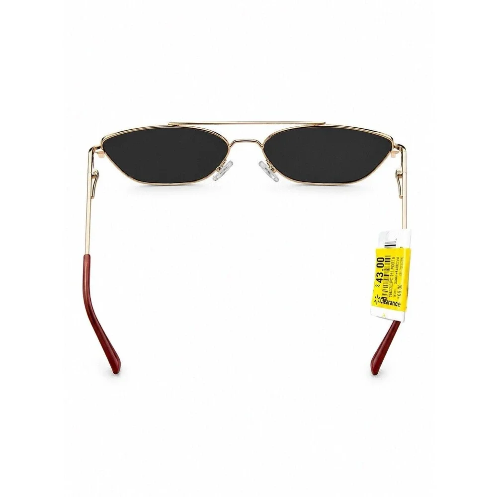 Hurley Polarized Aviator Sunglasses Gold Frame Black Lenses UV400 NWT
